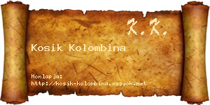 Kosik Kolombina névjegykártya